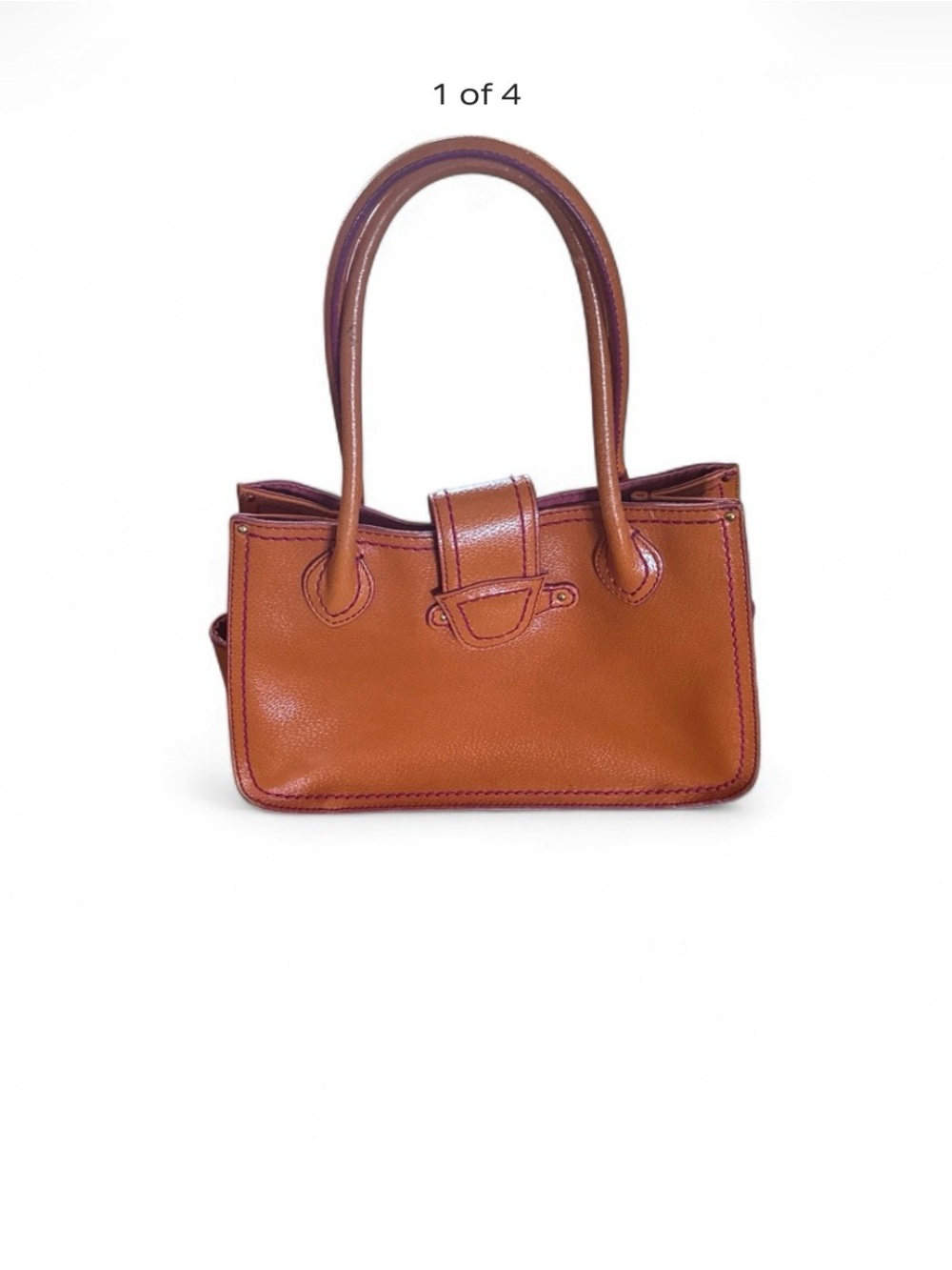 Antonio Melani dual top-handle pebbled leather satchel tote